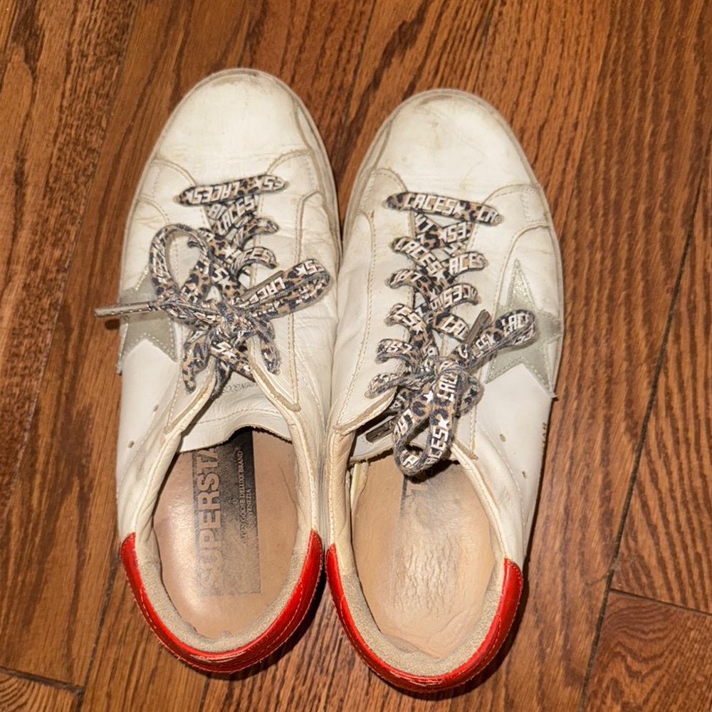 Golden Goose White and Red Women's Sneakers
